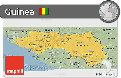 Savanna Style Panoramic Map of Guinea