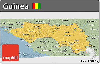 Savanna Style Panoramic Map of Guinea