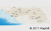 Shaded Relief Panoramic Map of Guinea, lighten, land only
