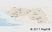 Shaded Relief Panoramic Map of Guinea, lighten