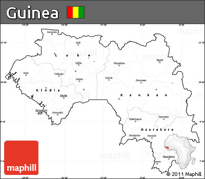 Blank Simple Map of Guinea, cropped outside