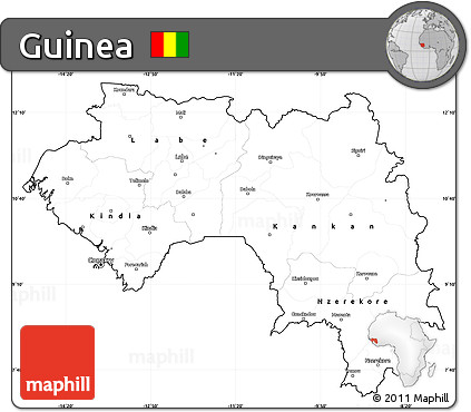 Blank Simple Map of Guinea, cropped outside