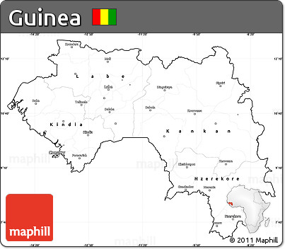 Blank Simple Map of Guinea, cropped outside