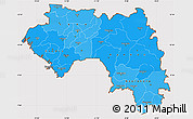 Political Shades Simple Map of Guinea, cropped outside