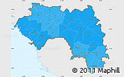 Political Shades Simple Map of Guinea, single color outside