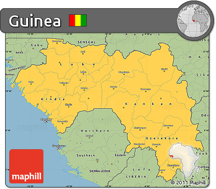 Savanna Style Simple Map of Guinea