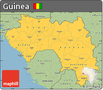Savanna Style Simple Map of Guinea