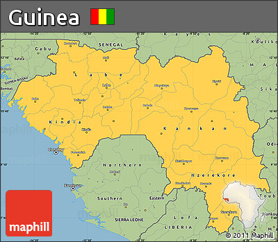 Savanna Style Simple Map of Guinea