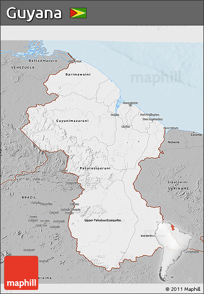 Gray 3D Map of Guyana