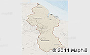 Shaded Relief 3D Map of Guyana, lighten