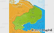 Physical 3D Map of I-1  Barima, political outside