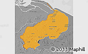 Political 3D Map of I-1  Barima, desaturated