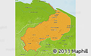 Political 3D Map of I-1  Barima, physical outside