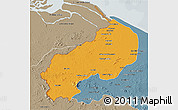 Political 3D Map of I-1  Barima, semi-desaturated