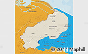 Shaded Relief 3D Map of I-1  Barima, political outside