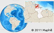 Shaded Relief Location Map of I-1  Barima, highlighted country, within the entire country