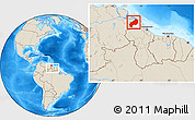 Shaded Relief Location Map of I-1  Barima, highlighted parent region, within the entire country