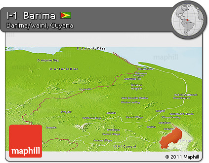Physical Panoramic Map of I-1  Barima