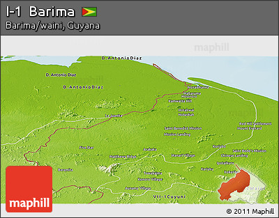 Physical Panoramic Map of I-1  Barima