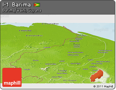 Physical Panoramic Map of I-1  Barima