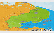 Physical Panoramic Map of I-1  Barima, political outside