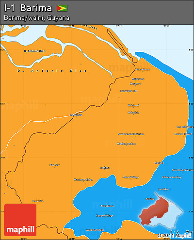 Political Simple Map of I-1  Barima