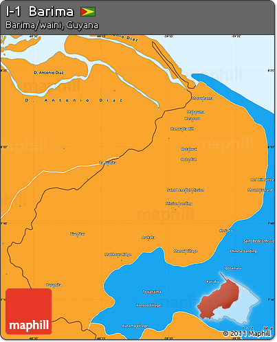 Political Simple Map of I-1  Barima