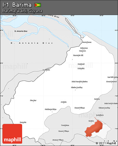 Silver Style Simple Map of I-1  Barima