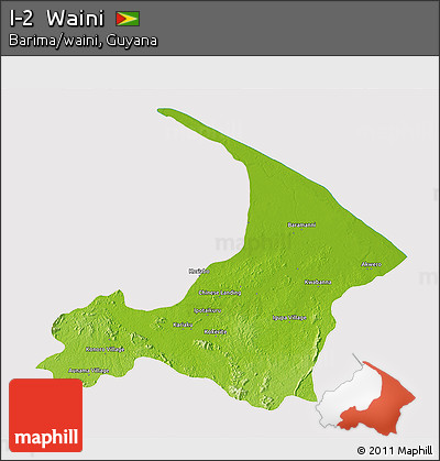 Physical 3D Map of I-2  Waini, cropped outside