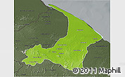 Physical 3D Map of I-2  Waini, darken, semi-desaturated