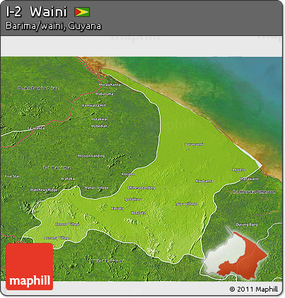 Physical 3D Map of I-2  Waini, satellite outside