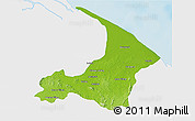 Physical 3D Map of I-2  Waini, single color outside