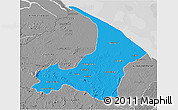 Political 3D Map of I-2  Waini, desaturated