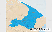 Political 3D Map of I-2  Waini, lighten