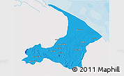 Political 3D Map of I-2  Waini, single color outside
