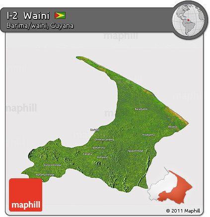 Satellite 3D Map of I-2  Waini, cropped outside