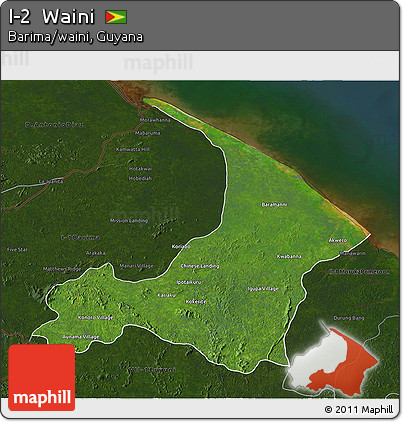Satellite 3D Map of I-2  Waini, darken