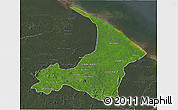 Satellite 3D Map of I-2  Waini, darken, semi-desaturated
