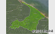 Satellite 3D Map of I-2  Waini, semi-desaturated