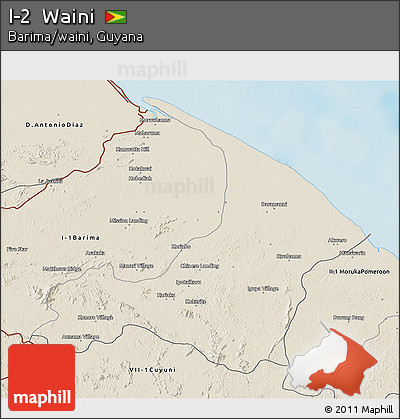 Shaded Relief 3D Map of I-2  Waini