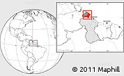 Blank Location Map of I-2  Waini, highlighted country, highlighted parent region, within the entire country