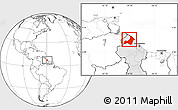 Blank Location Map of I-2  Waini, highlighted country