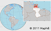 Gray Location Map of I-2  Waini, highlighted country, highlighted parent region, within the entire country