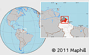 Gray Location Map of I-2  Waini, highlighted country, highlighted parent region