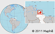 Gray Location Map of I-2  Waini, highlighted country
