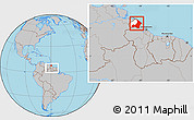 Gray Location Map of I-2  Waini, highlighted parent region, within the entire country