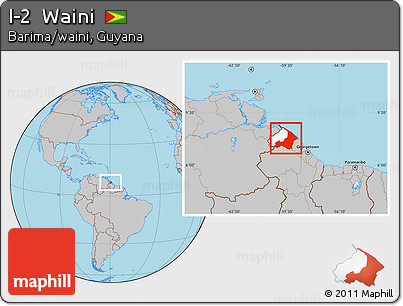 Gray Location Map of I-2  Waini, highlighted parent region