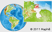 Physical Location Map of I-2  Waini, highlighted country, within the entire country