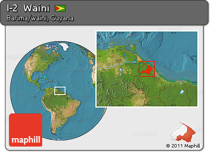 Satellite Location Map of I-2  Waini