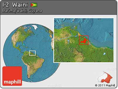 Satellite Location Map of I-2  Waini
